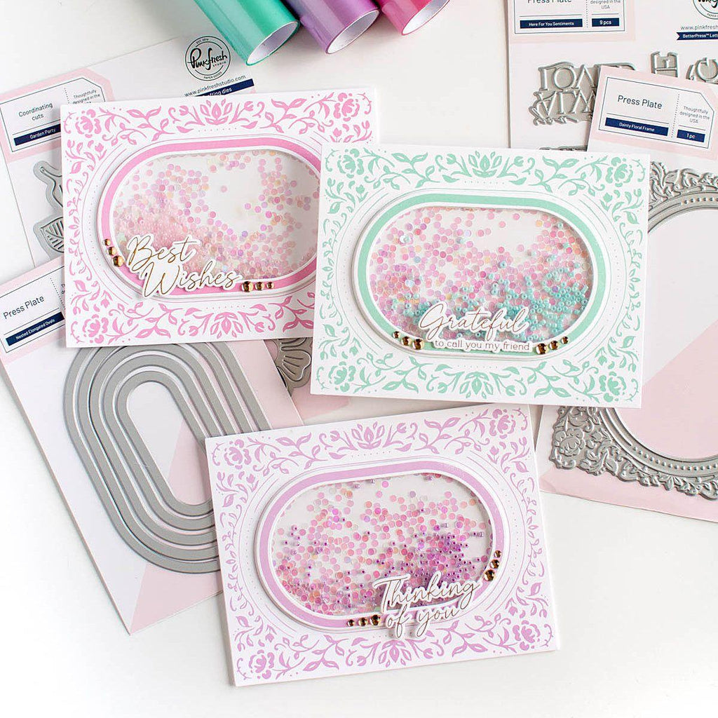 Pinkfresh Studio Nested Elongated Ovals Dies And Press Plate Bundle Shaker Cards