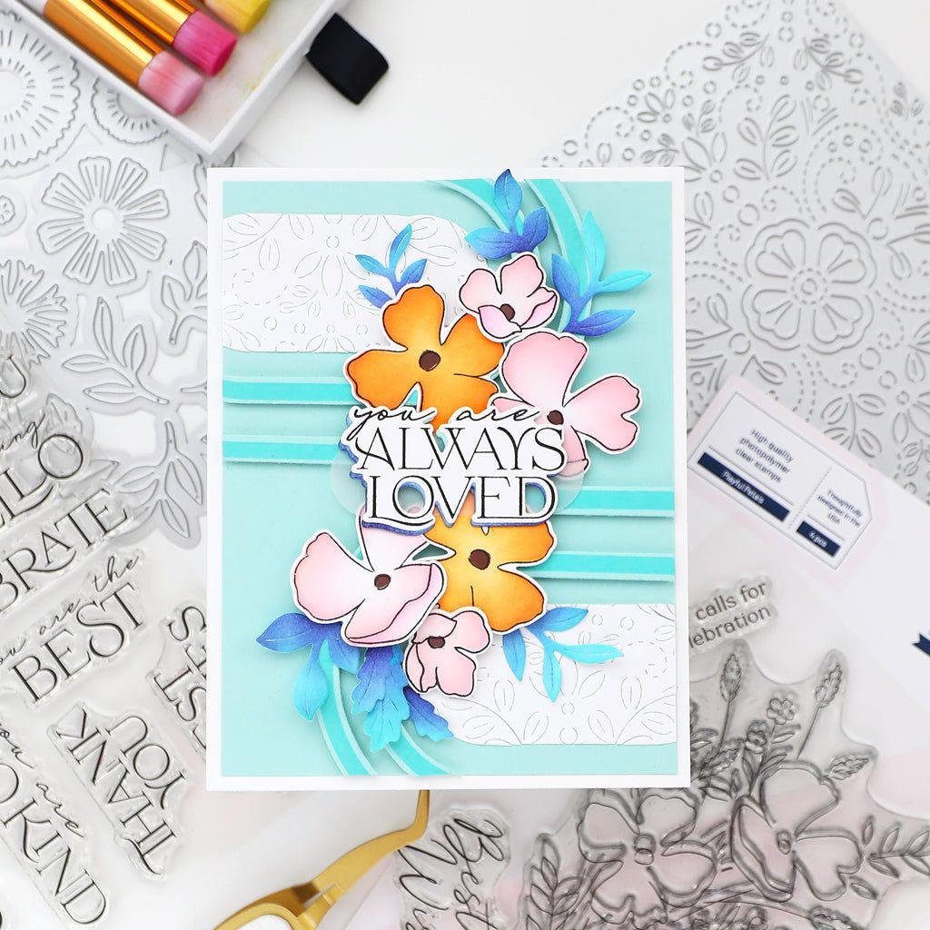 Pinkfresh Studio Nested Elongated Ovals Dies And Press Plate Bundle You Are Always Loved Card