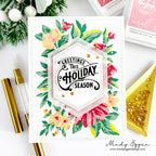 Pinkfresh Studio Nested Hexagons Blanket Stitched Dies pf172es Holiday Greetings Card | color-code:ALT01