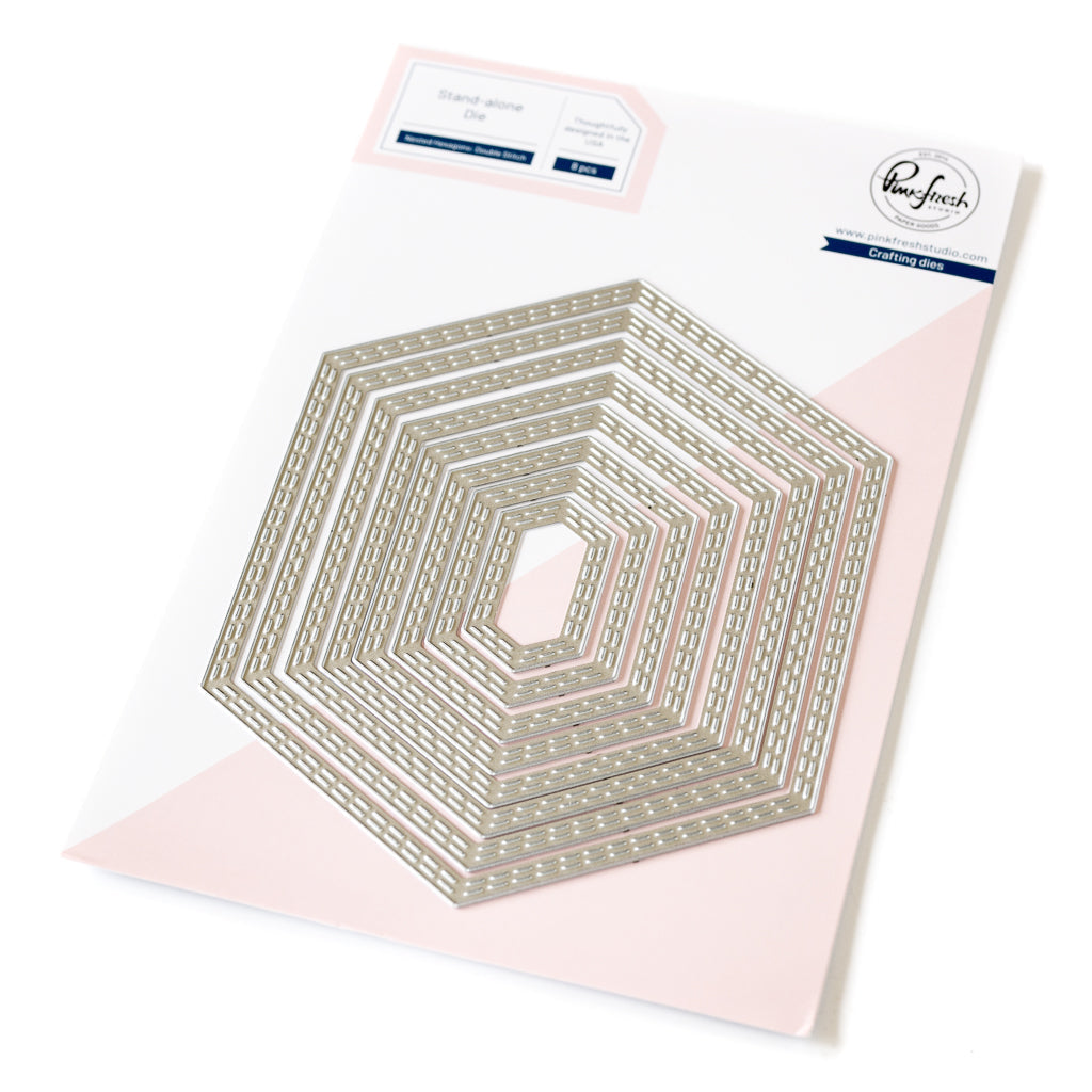 Pinkfresh Studio Nested Hexagons Double Stitch Dies pf171es