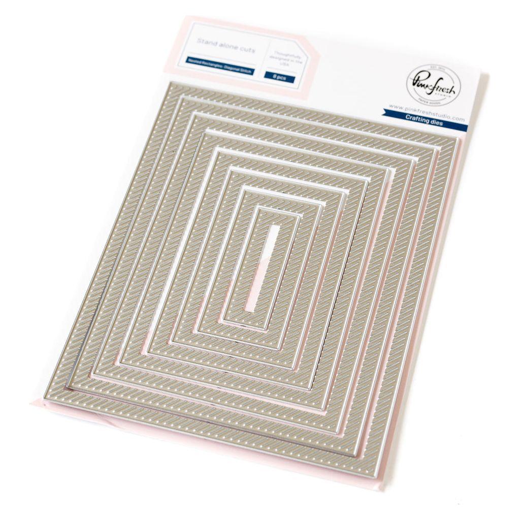 Pinkfresh Studio Nested Rectangles Diagonal Stitch Dies pf169es