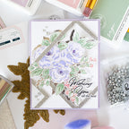 Pinkfresh Studio Nested Squares Diagonal Stitch Dies pf170es Wishing You The Best Card
