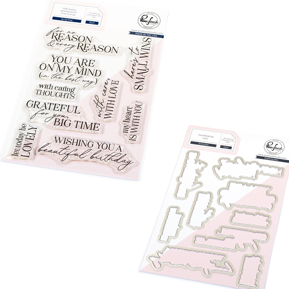 Pinkfresh Studio On My Mind Clear Stamps And Dies Bundle
