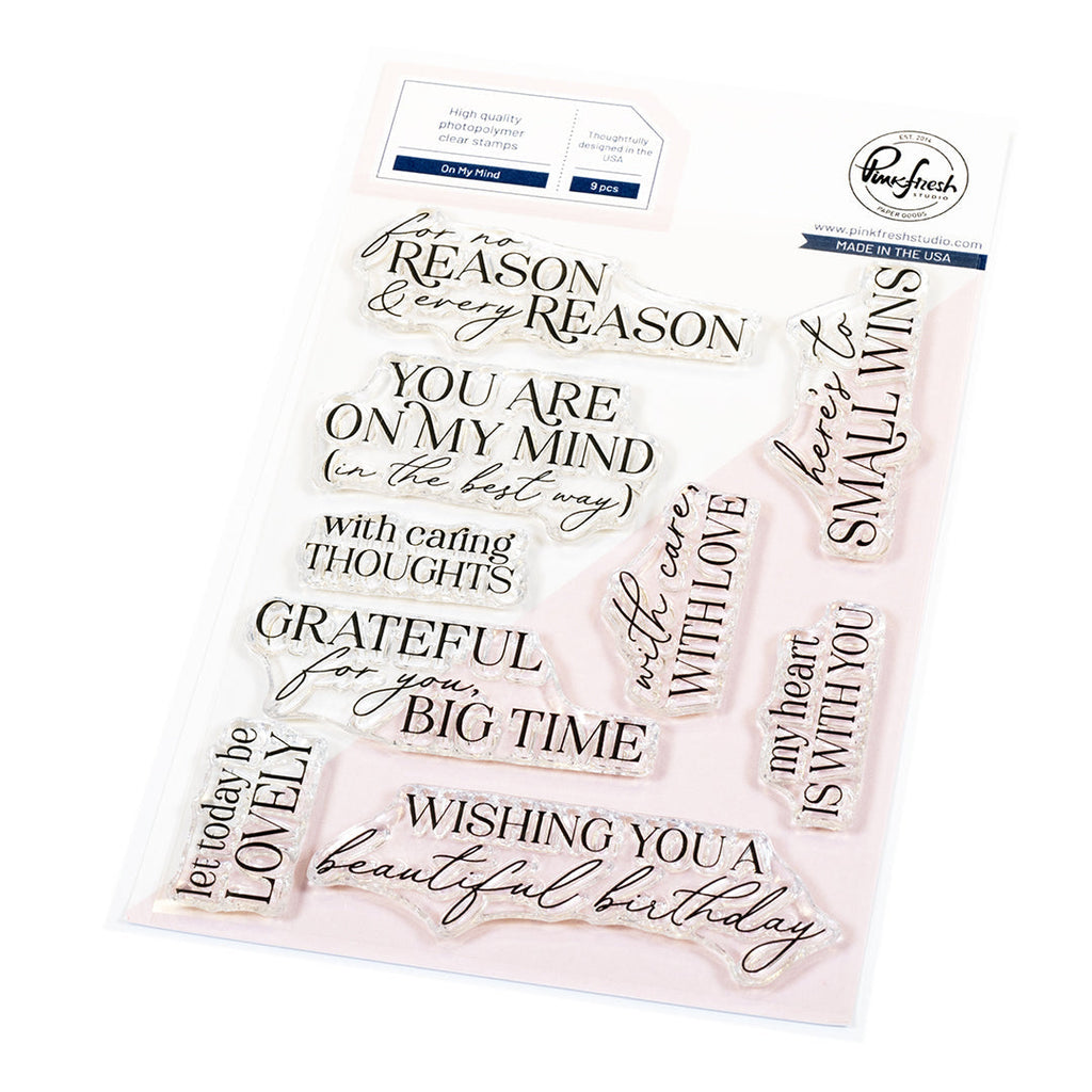 Pinkfresh Studio On My Mind Clear Stamps And Dies Bundle 308125-OnMyMind-Stamp
