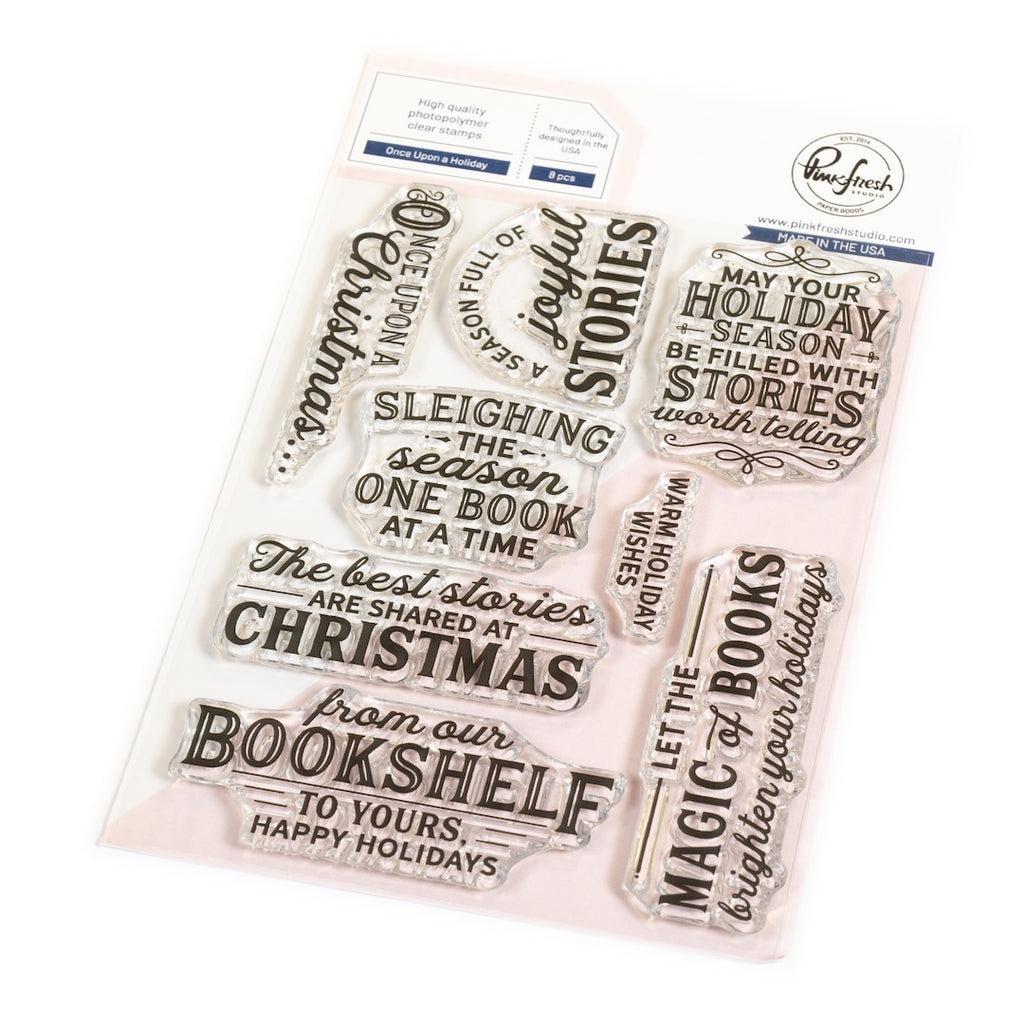 Pinkfresh Studio Once Upon A Holiday Clear Stamps Dies And Press Plates Bundle 291325