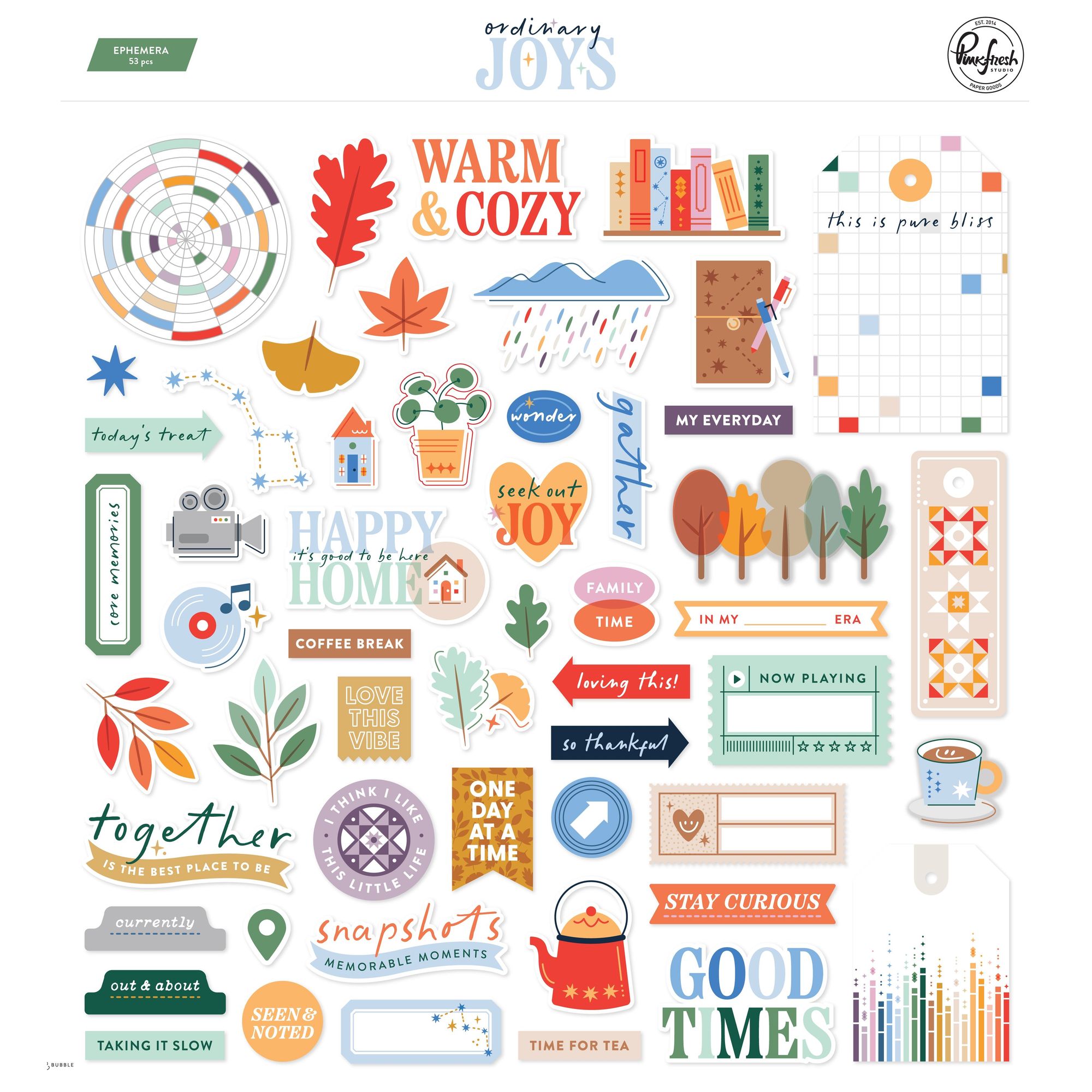 Pinkfresh Studio Ordinary Joy Ephemera 302426 Positive Sentiments
