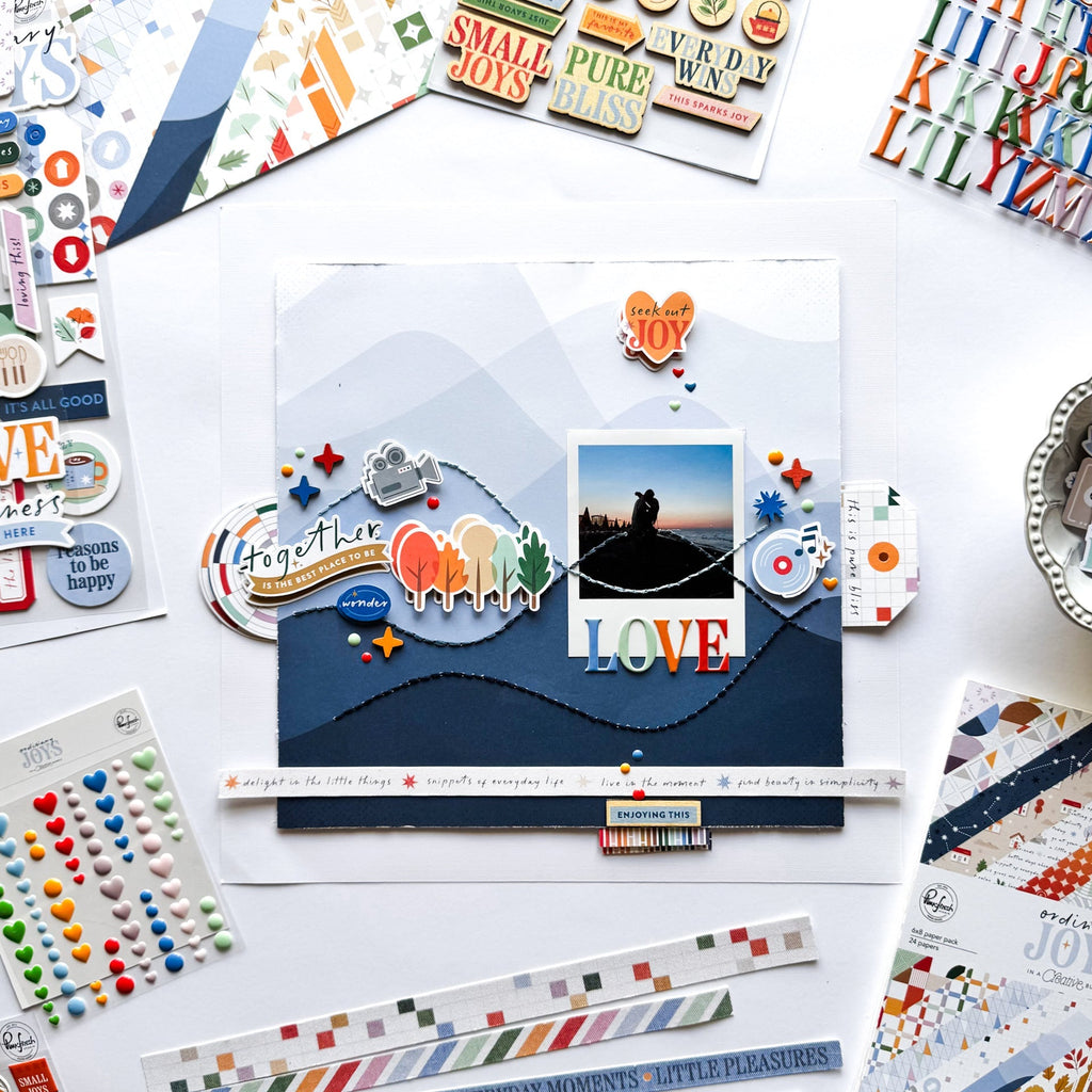 Pinkfresh Studio Ordinary Joy Puffy Alpha Stickers 302826 Nature Landscape Layout