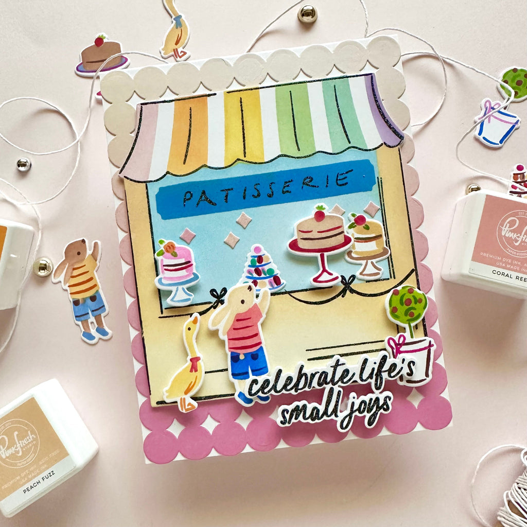 Pinkfresh Studio Patisserie Pals Clear Stamps 278825 Enza Card