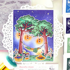 Pinkfresh Studio Peaceful Pause Cling Stamps Die And Stencils Bundle Anett Hammock card