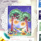 Pinkfresh Studio Peaceful Pause Stencils 329226 Anett Hammock Card