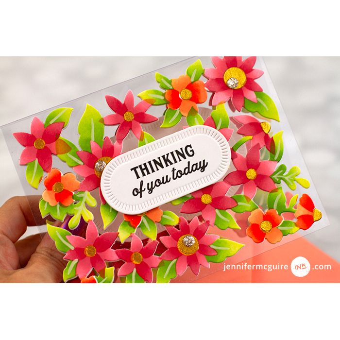 Pinkfresh Studio Peony Glow Clear Stamps 299025 Thinking Of You Acetate Card | color-code:ALT01