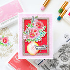 Pinkfresh Studio Peony Glow Clear Stamps 299025 You Make Life Beautiful Card