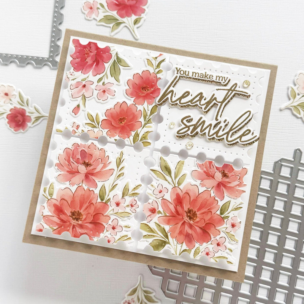 Pinkfresh Studio Peony Glow Dies 299125 Floral Card