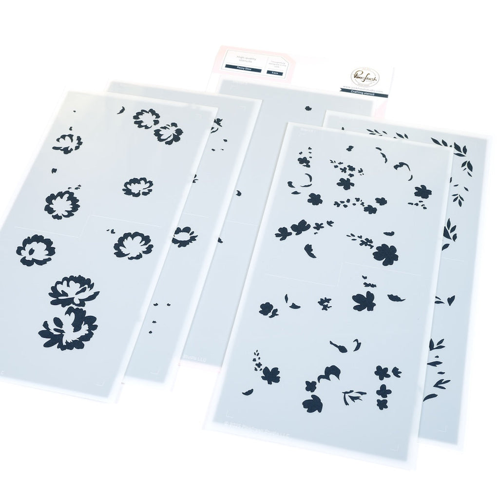 Pinkfresh Studio Peony Glow Stencils 299225