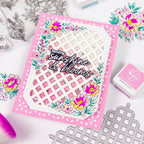 Pinkfresh Studio Peony Glow Stencils 299225 Sending Sunshine And Blooms Card
