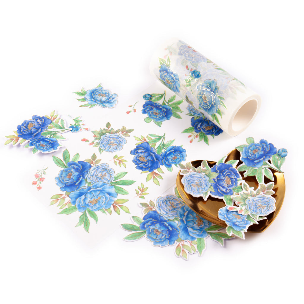 Pinkfresh Studio Peony Perfection Blue Washi Tape 270825 Detailed Image