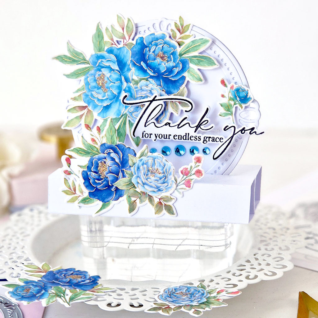 Pinkfresh Studio Peony Perfection Blue Washi Tape 270825 Endless Grace Card