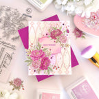 Pinkfresh Studio Peony Perfection Pink Washi Tape 270725 Best Wishes Card