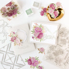 Pinkfresh Studio Peony Perfection Pink Washi Tape 270725 Elegant Floral Cards