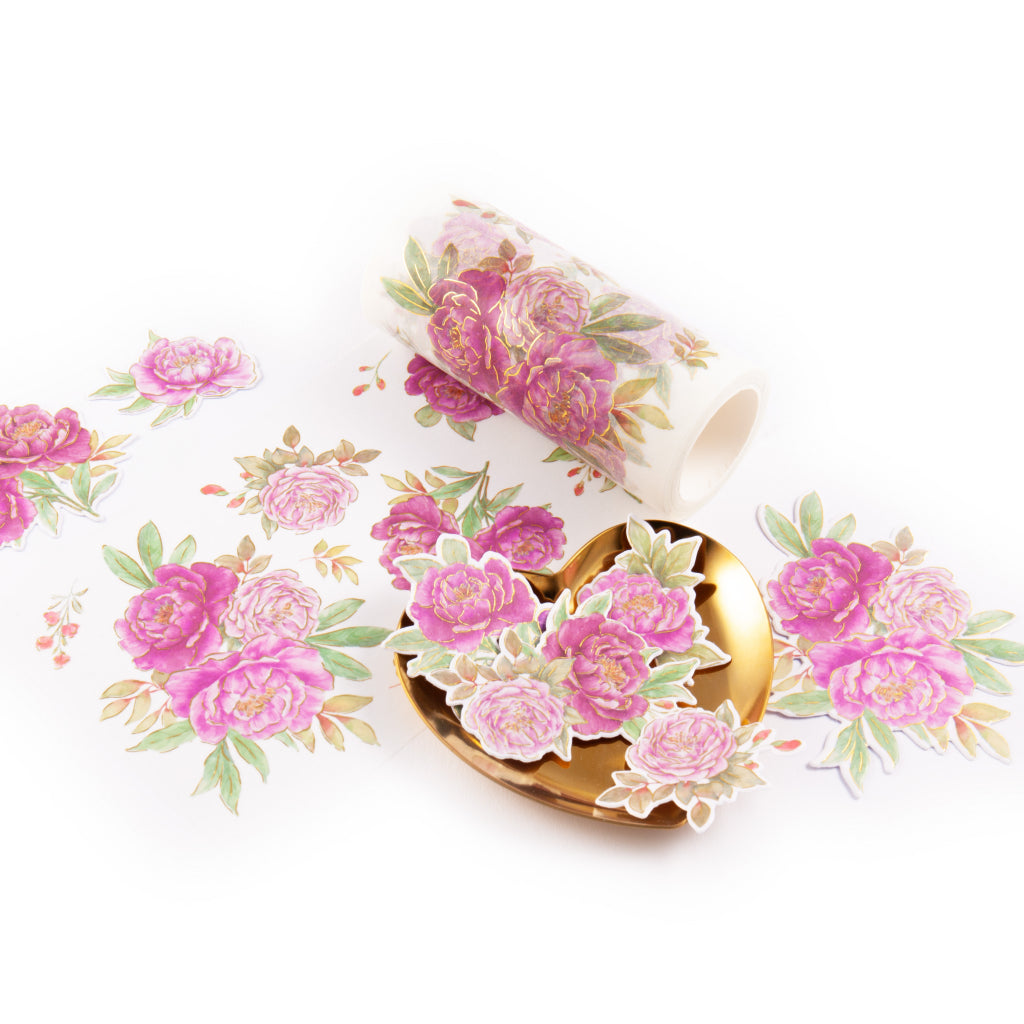 Pinkfresh Studio Peony Perfection Stamps Dies Stencils And Washi Tape Bundle 270725