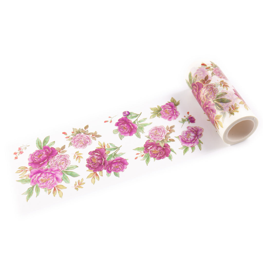 Pinkfresh Studio Peony Perfection Stamps Dies Stencils And Washi Tape Bundle 270725 roll