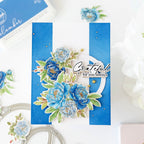 Pinkfresh Studio Peony Perfection Stamps Dies Stencils And Washi Tape Bundle Grateful For You Always Card