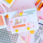 Pinkfresh Studio Petal Grid Press Plate 280125 Birthday Card