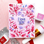 Pinkfresh Studio Petal Mosaic Coverplate Die 309625 I Love You Card