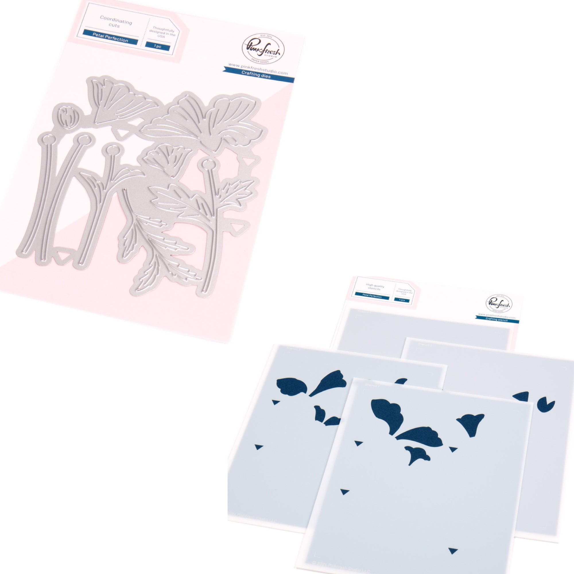 Pinkfresh Studio Petal Perfection Die And Stencils Bundle
