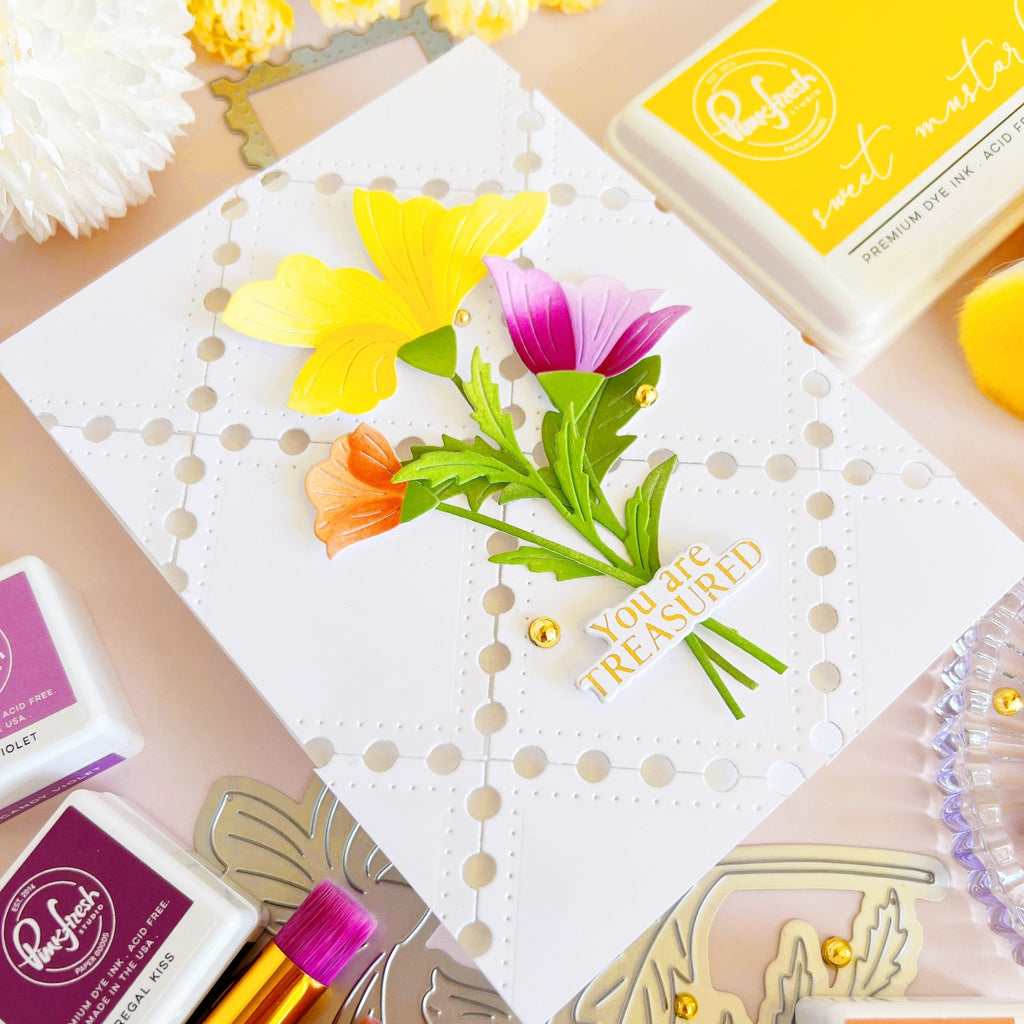 Pinkfresh Studio Petal Perfection Dies 278125 You Are Treasured Card