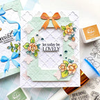 Pinkfresh Studio Petal Poise Stencils 306225 Steph Let today be lovely card
