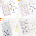 Pinkfresh Studio Petite Florals Clear Stamps Die Stencils And Press Plates Bundle