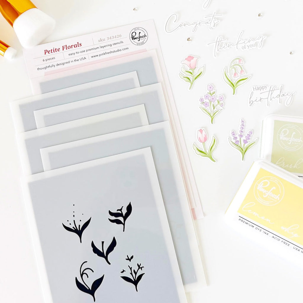 Pinkfresh Studio Petite Florals Stencils 343426