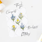 Pinkfresh Studio Petite Florals Stencils 343426 Bright Encouragement Card