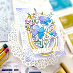 Pinkfresh Studio Playful Petals Dies 255324 Anett Celebrate Card