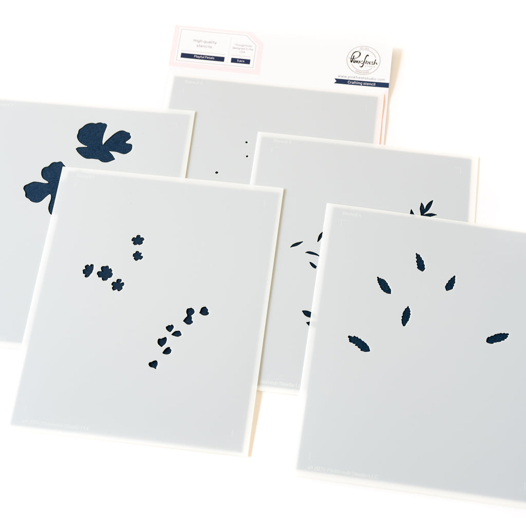 Pinkfresh Studio Playful Petals Stencils 255424