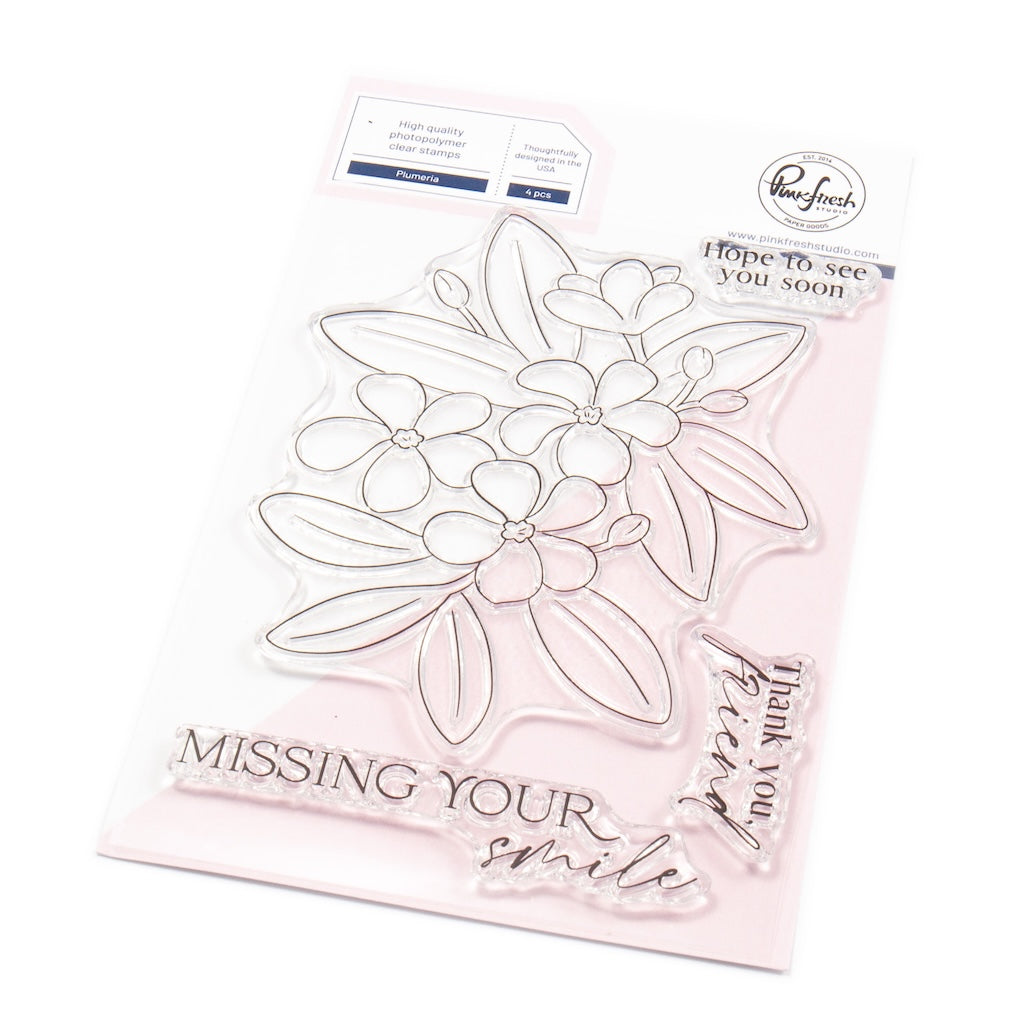 Pinkfresh Studio Plumeria Clear Stamps 272625