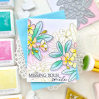 Pinkfresh Studio Plumeria Dies 272725 Missing Your Smile Card