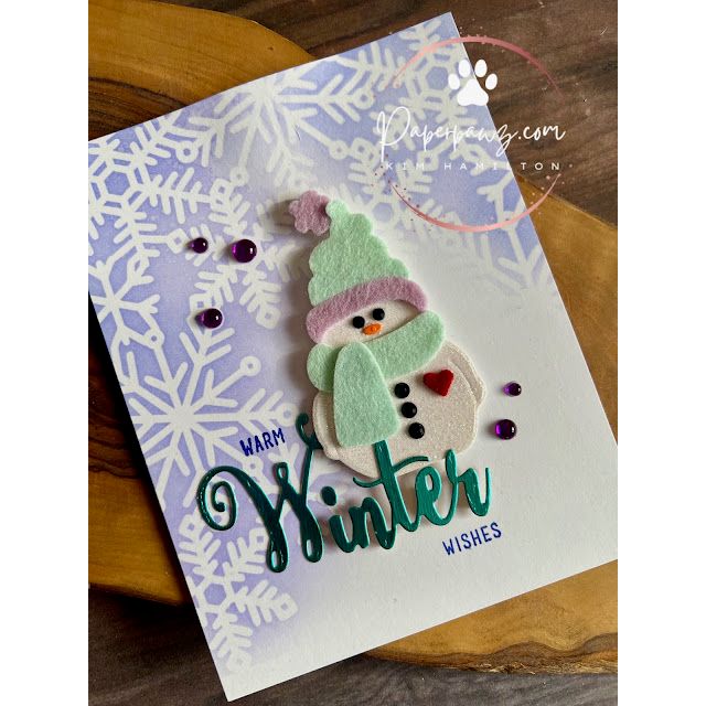 Pinkfresh Studio Purple Clear Drops pf123es Felt Winter Card | color-code:ALT01