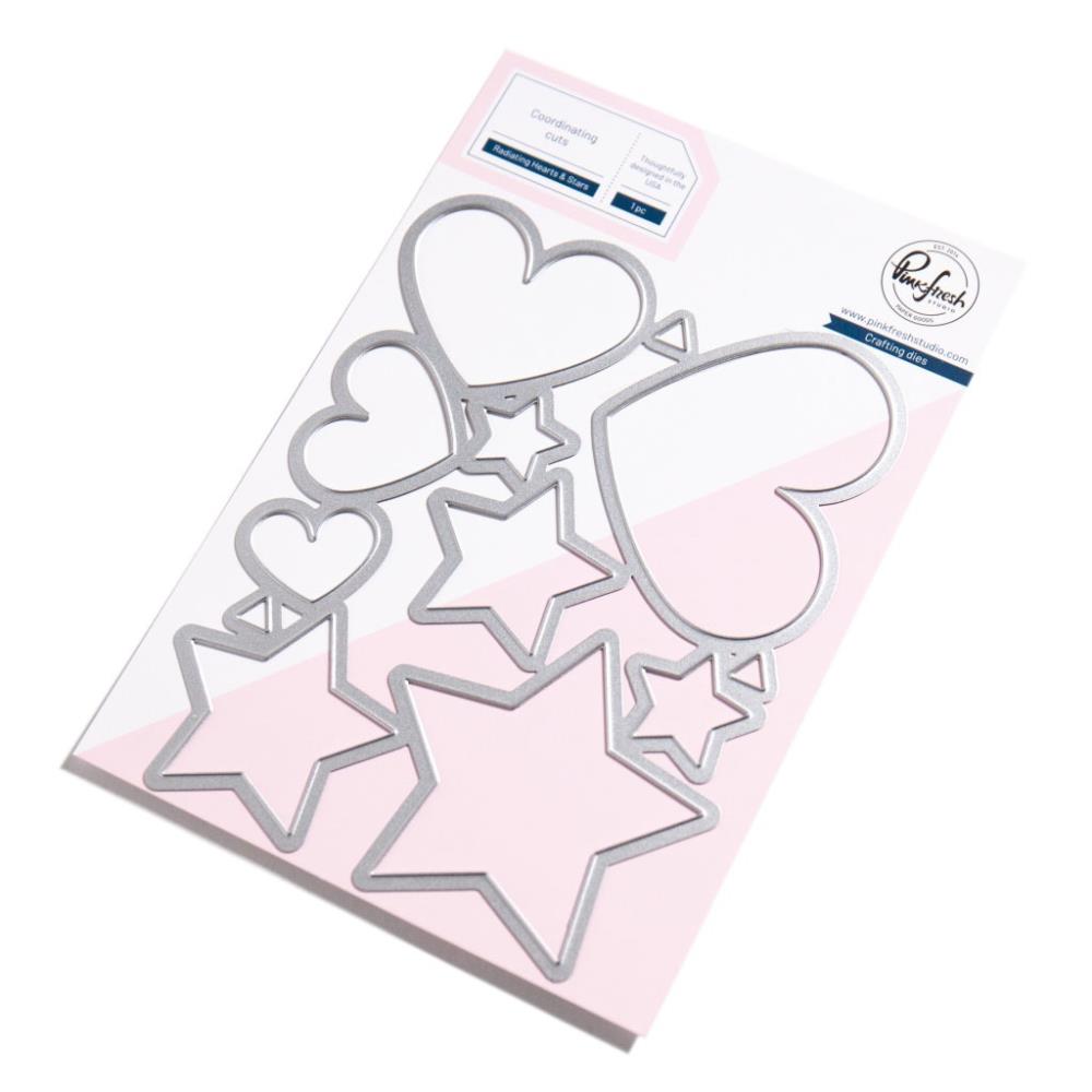 Pinkfresh Studio Radiating Hearts And Stars Die 268225