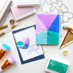 Pinkfresh Studio Radiating Hearts And Stars Die And Stencils Bundle Geometric Cards