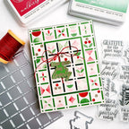 Pinkfresh Studio Refined Grid Builder Stencils 309325 Hope Your Day Is Lovely Card