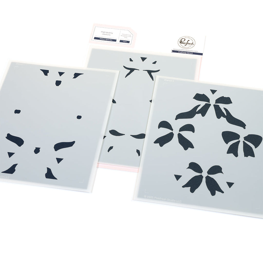 Pinkfresh Studio Ribbon Splendor Stencils 306425