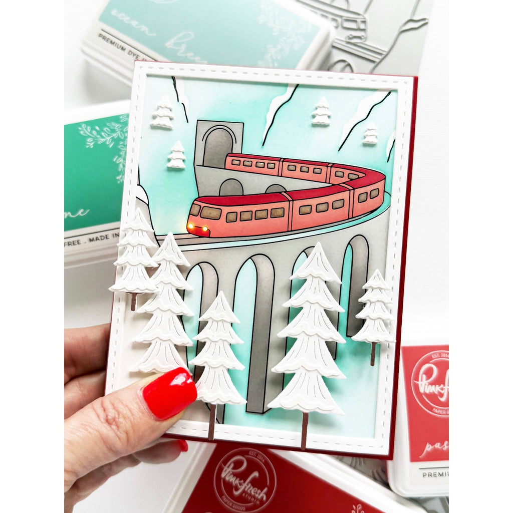 Pinkfresh Studio Rocky Slope Dye Ink Pad pfdi047 Christmas Train Card