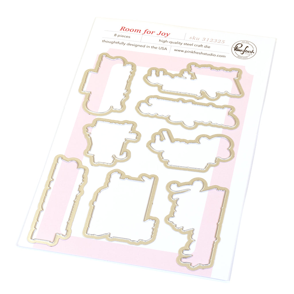 Pinkfresh Studio Room For Joy Clear Stamps Dies And Press Plates Bundle Die Cut Images