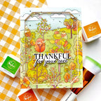 Pinkfresh Studio Rooted In Wonder Stamps And Dies Bundle Thankful For Your Care Card