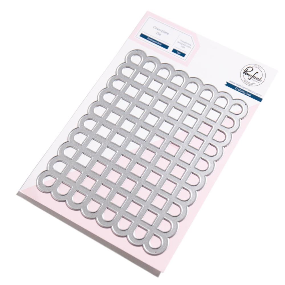 Pinkfresh Studio Scalloped Grid Coverplate Die 268425