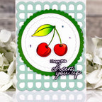 Pinkfresh Studio Scalloped Grid Coverplate Die 268425 Cheer Up Card | color-code:ALT03