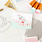 Pinkfresh Studio Seaside Cones Die And Stencils Bundle Happy Day Card