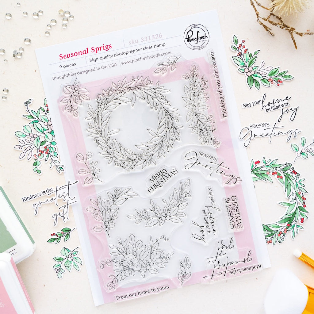 Pinkfresh Studio Seasonal Sprigs Clear Stamps 331326